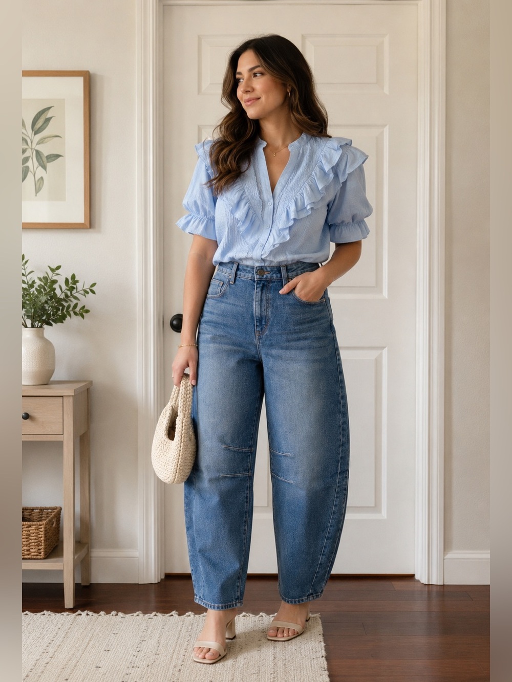 Edyson Jack Barrel leg Relaxed Light Blue High-Rise Women's Jeans